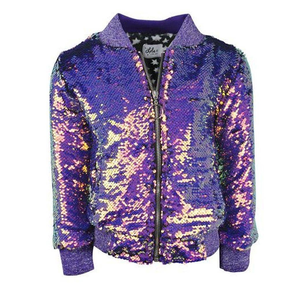 Lola and the Boys purple sequin jacket